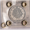 1898 1 Lira argento San Marino Fior di Conio Sigillata Periziata